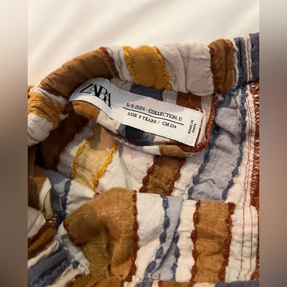 Striped Tan and Gray boys Shorts - Picture 2 of 3